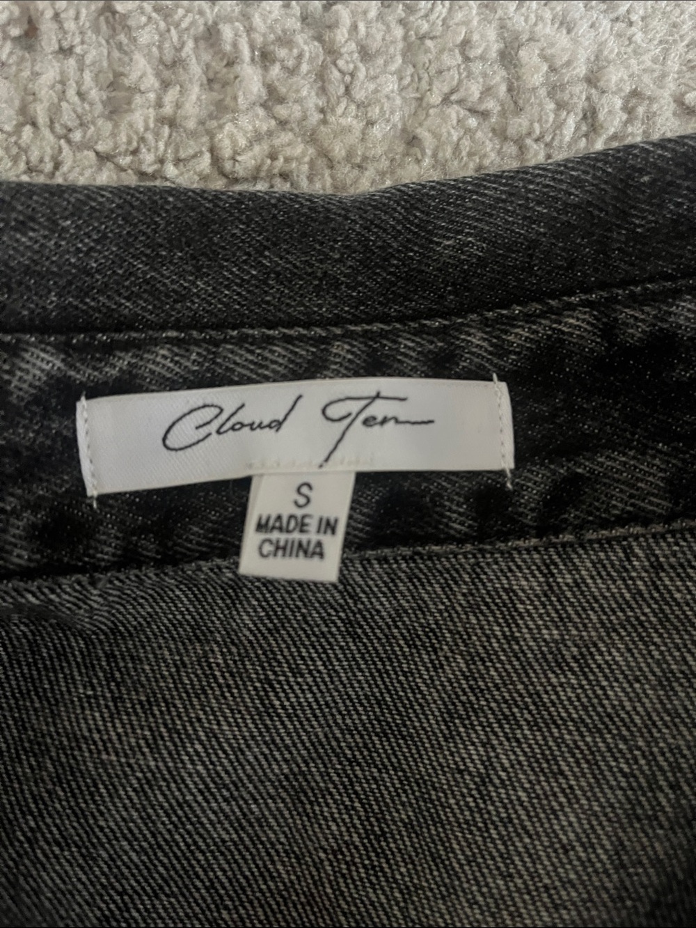 Cloud Ten Black Denim Leopard Print 100% Cotton Shacket Jacket Jean Shirt Small - Picture 2 of 8